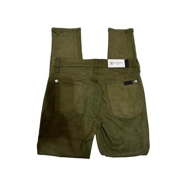 7 For All Mankind Womens Olive The Ankle Gwenevere Skinny Snake Pants Size 26 - Picture 7 of 7